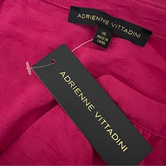 Adrienne Vittadini Fuchsia 3/4 Balloon Sleeve Button-Up Blouse NWT Size XL - Picture 4 of 9